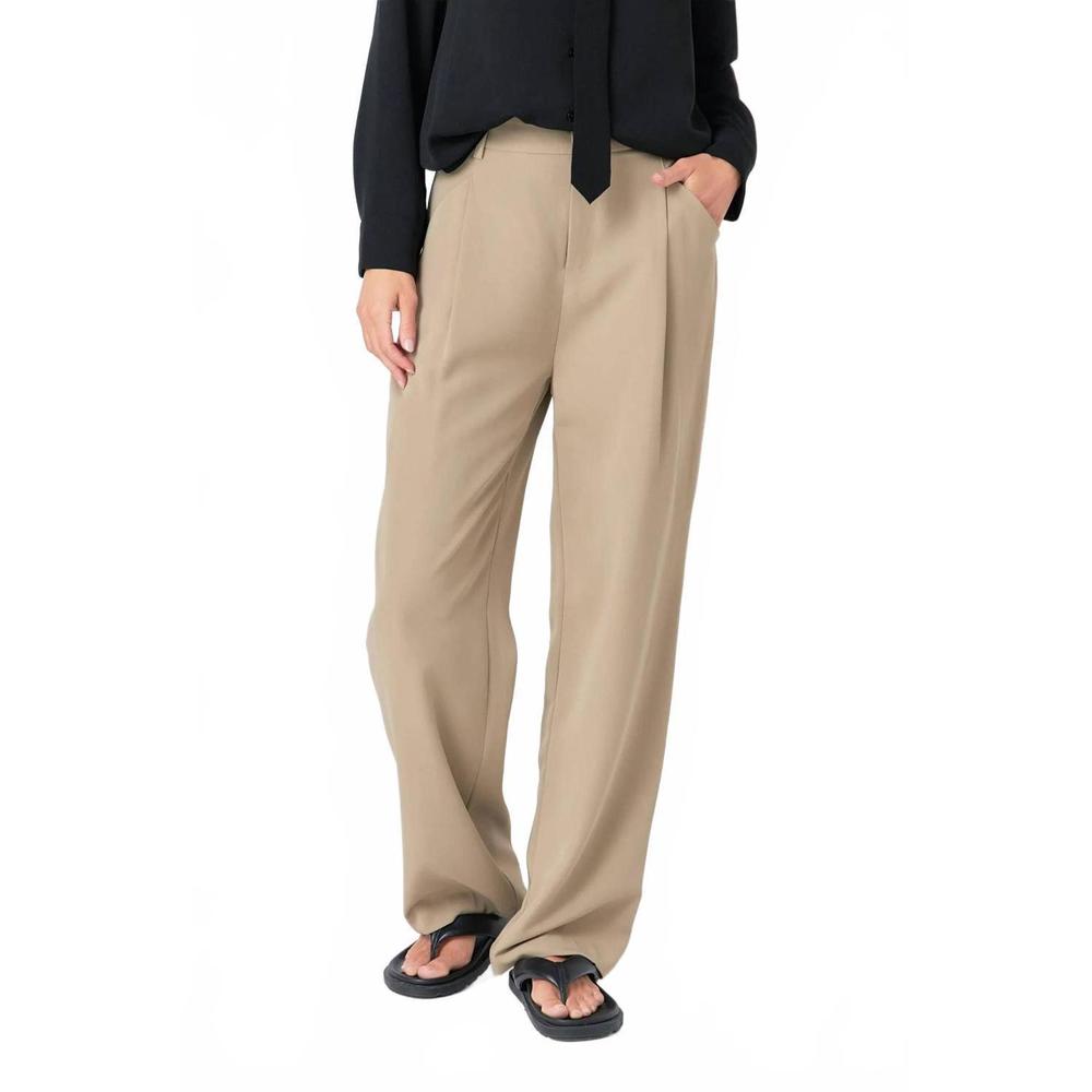 NEW GREY LAB wide leg high waisted trouser in khaki
